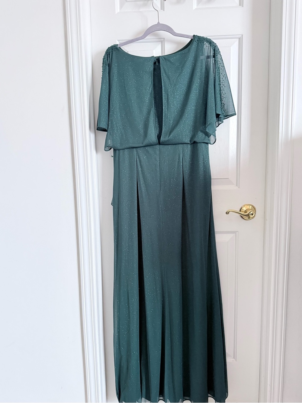 NWOT Emerald Green Sparkle Evening Dress Bridesmaid MOTB Gala Formal Full Length - Picture 9 of 13